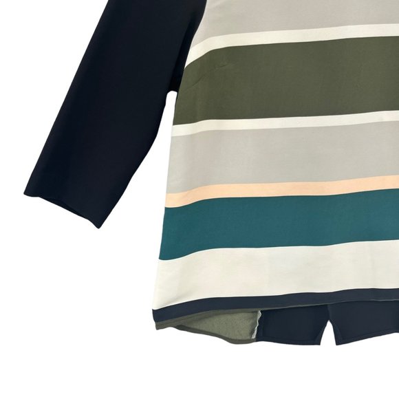 Anthropologie Troubadour Blouse Womens Multicolor Stripe 3/4 Sleeve Top Size 2 - Picture 9 of 10